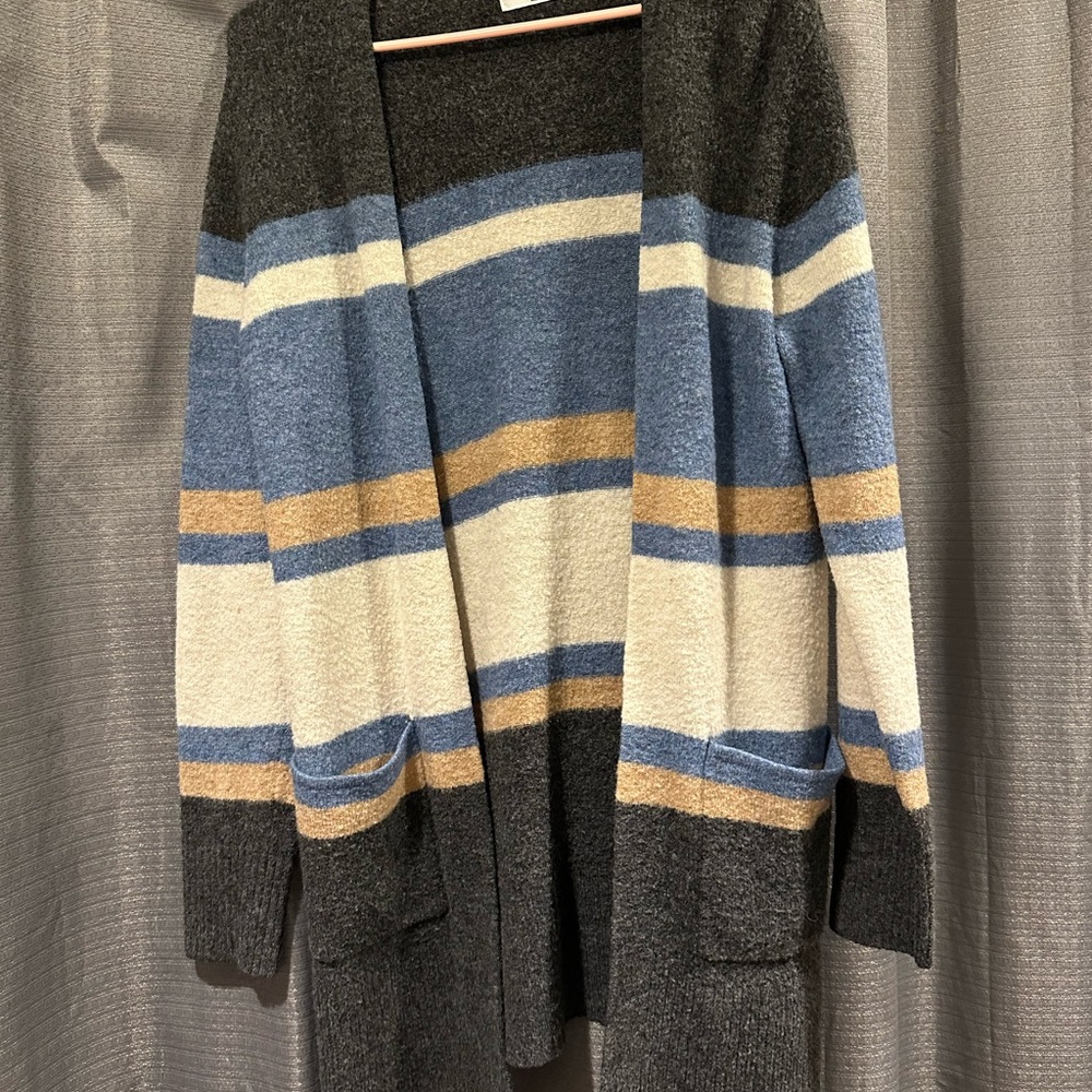 Old Navy Women's Striped Cardigan - Gray, Blue, Cream, Tan